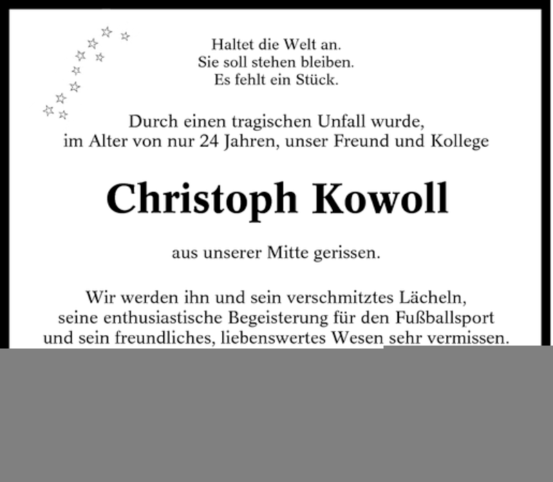  Traueranzeige für Christoph Kowoll vom 29.03.2008 aus Tageszeitung