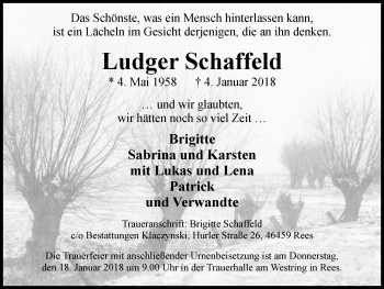 Traueranzeige von Ludger Schaffeld von Stadtanzeiger Emmerich/Rees/Isselburg