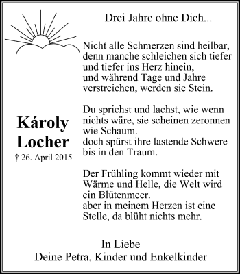 Traueranzeige von Károly Locher von Wochen-Anzeiger Langenfeld/Monheim/Hilden